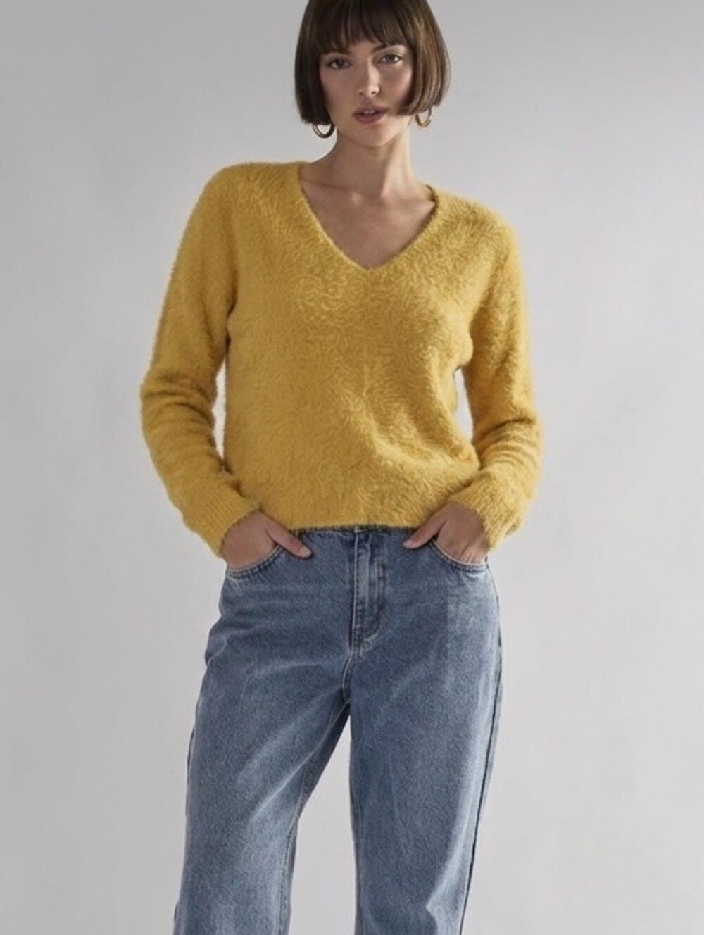 Glamorous Soft & Fuzzy V-Neck Sweater